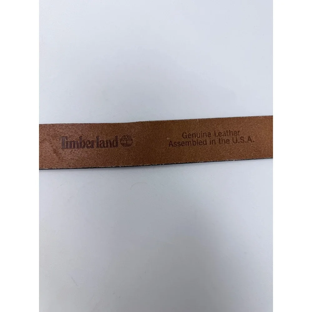 Timberland Mens Brown Genuine Leather Belt Size 38 B75453/01 Made in USA